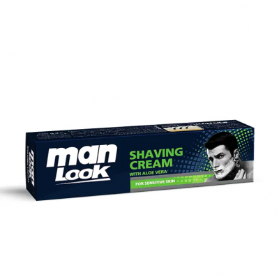 MAN LOOK SHAVING CREAM WITH ALOE VERA FOR SENSITIVE SKIN 80 GM